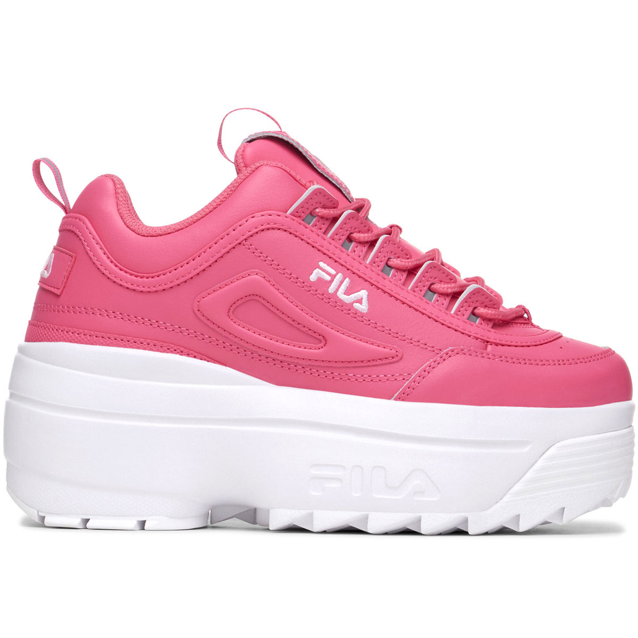 Tenis Fila Disruptor Wedge Plataforma Fucsia de Dama Original