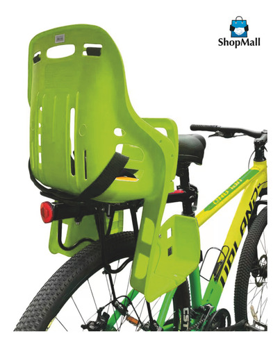 Silla Asiento Trasero Ajustable Porta Niños Para Bicicleta Color Verde