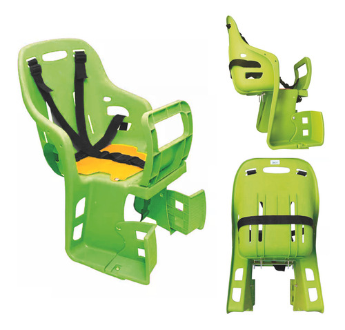 Silla Asiento Trasero Ajustable Porta Niños Para Bicicleta Color Verde