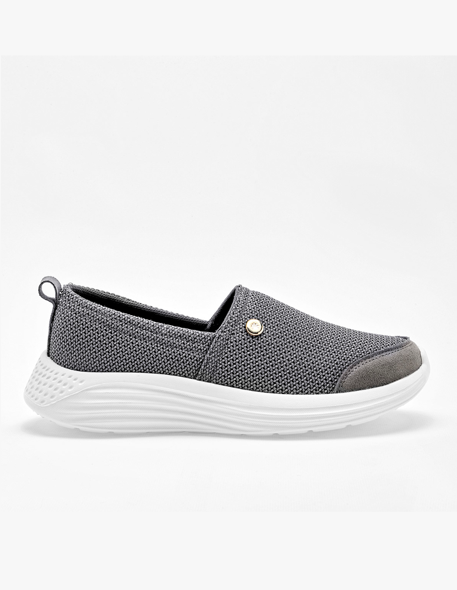 tenis de tela color gris para exterior