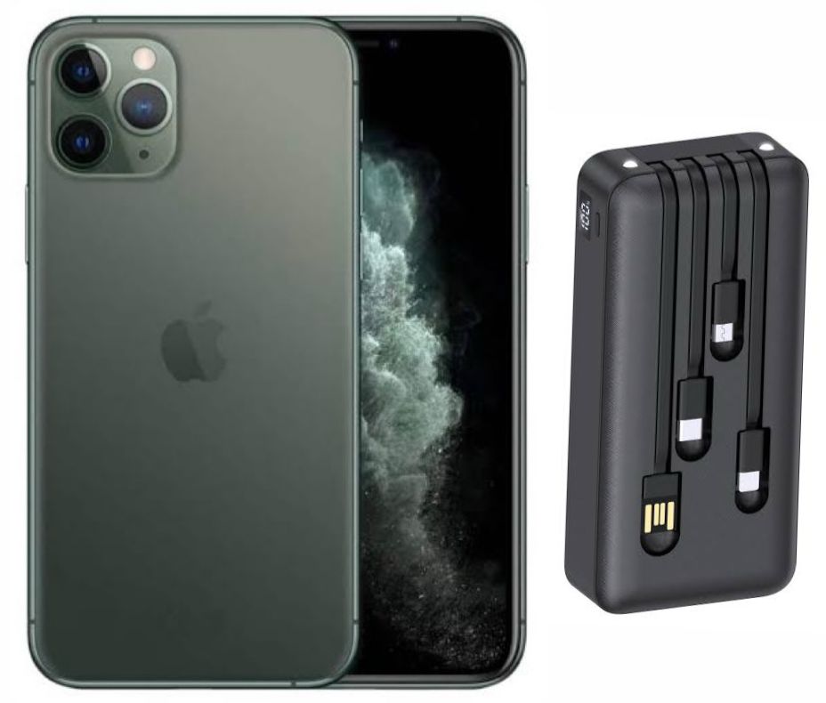 APPLE IPHONE 11 PRO MAX COLOR VERDE  64GB REACONDICIONADO MAS BATERIA HORA 20,000mAh