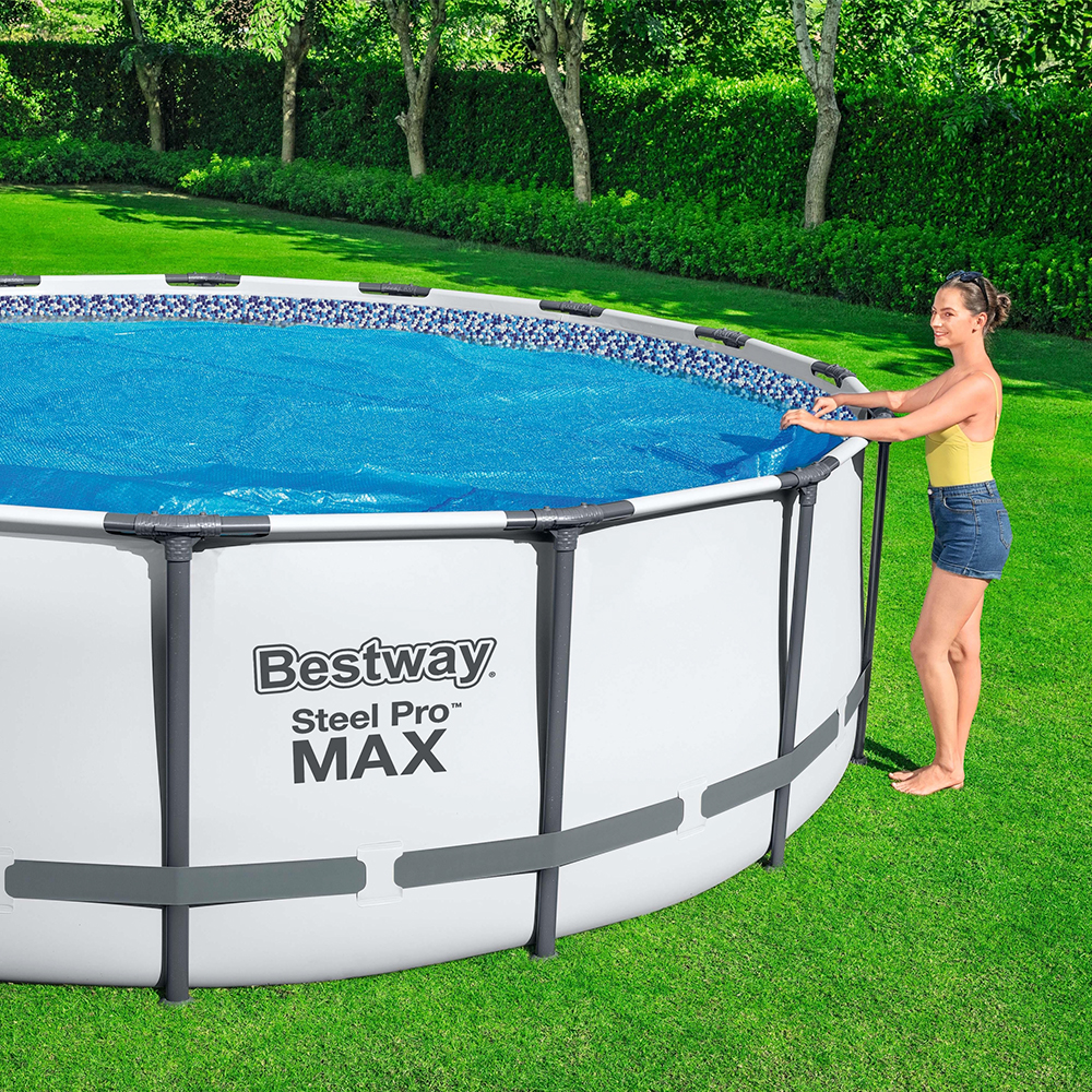 Cubierta Cobertor Solar Para Alberca Piscina Redonda Azul De Burbuja 3.65 M Bestway