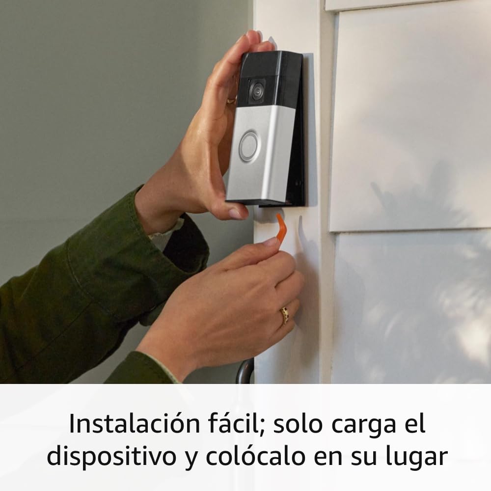 Timbre con Camara Inalámbrico Ring Alertas y Detección de Movimiento Battery Doorbell