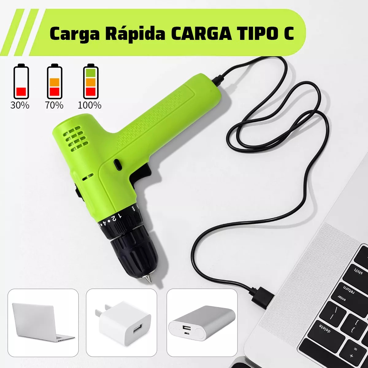 Taladro Destornillador Inalámbrico Atornillador De Impacto
