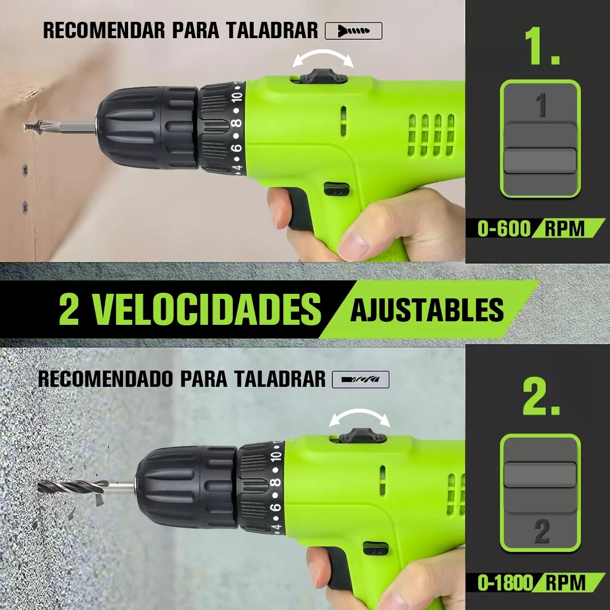Taladro Destornillador Inalámbrico Atornillador De Impacto