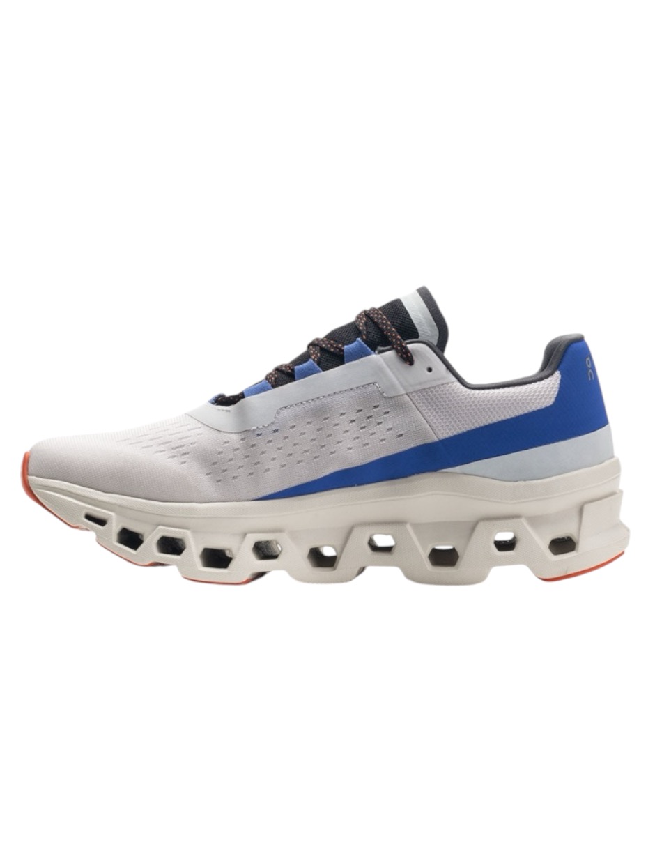 Tenis On Cloudmonster color Blanco, membrana impermeable talla 27 cm