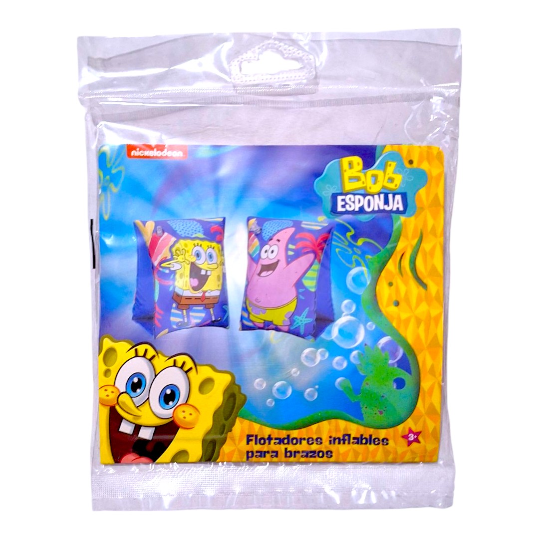 Par de Flotis Inflable Salvavidas Brazo Flotador Bob Esponja T380375 Importacion