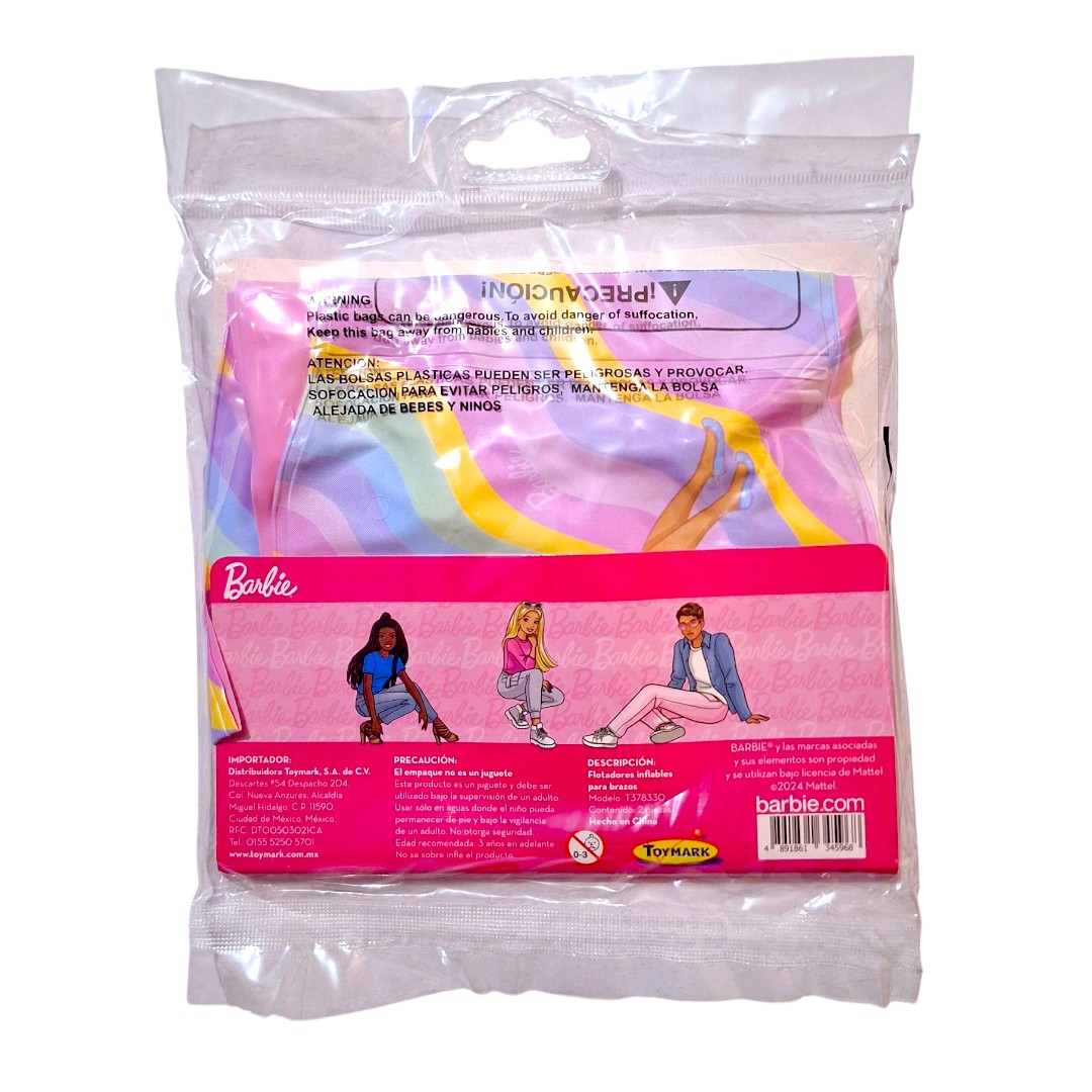 Par de Flotis Inflable Salvavidas Brazo Flotador Barbie T378330 Importacion