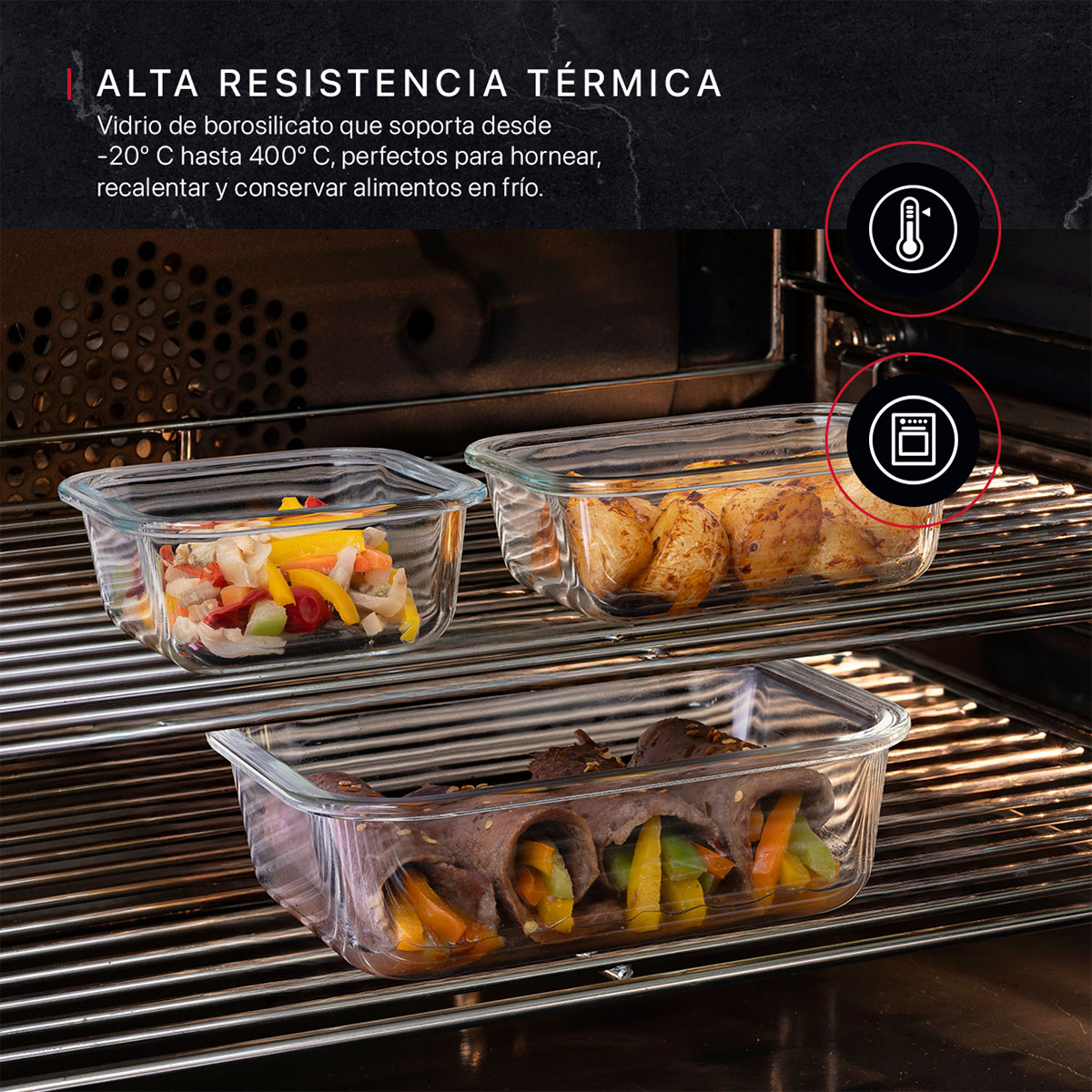 Recipientes de Vidrio Herméticos para Alimentos 12 Contenedores con 12 Tapas - Toppers Cookify