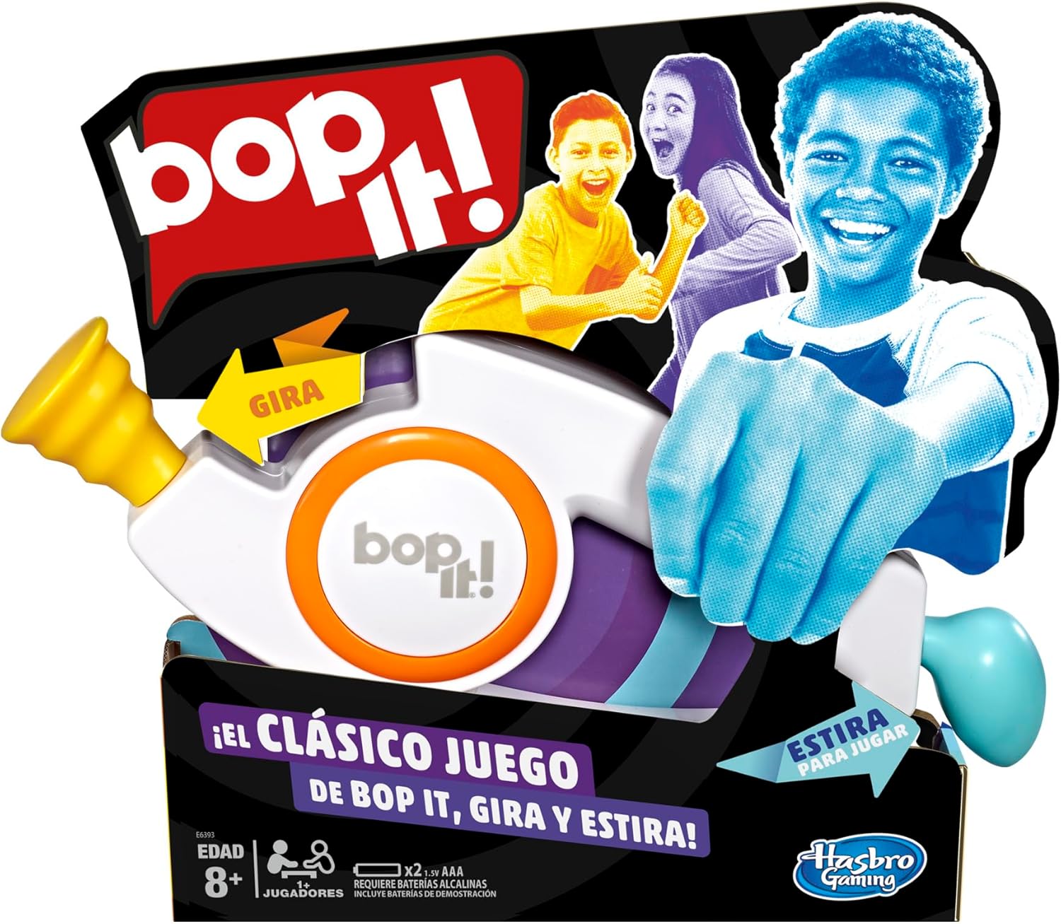 Bop It! Clásico Juego de Golpear, Estirar y Girar Hasbro