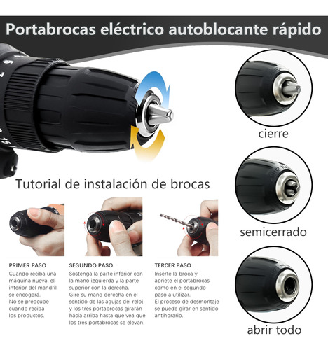 Kit Destornillador Inalambrico Taladro Electrico Con Bateria