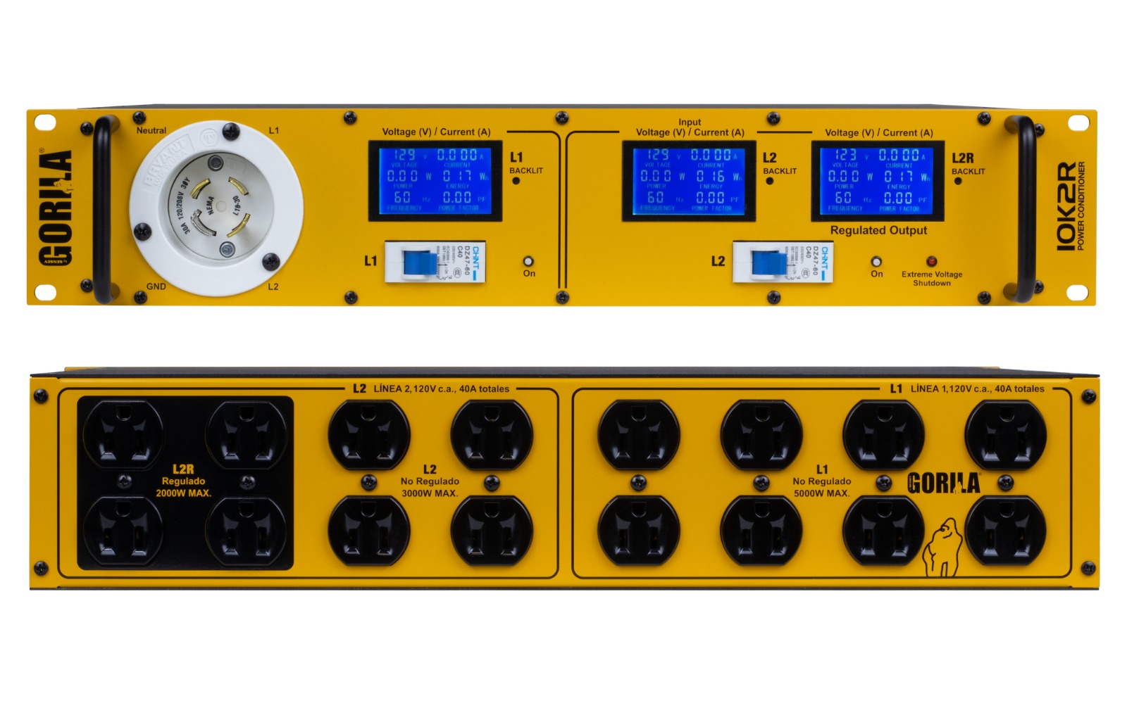 Centro De Carga GORILA 10K2R 10000 W + Regulador 120 Volts 