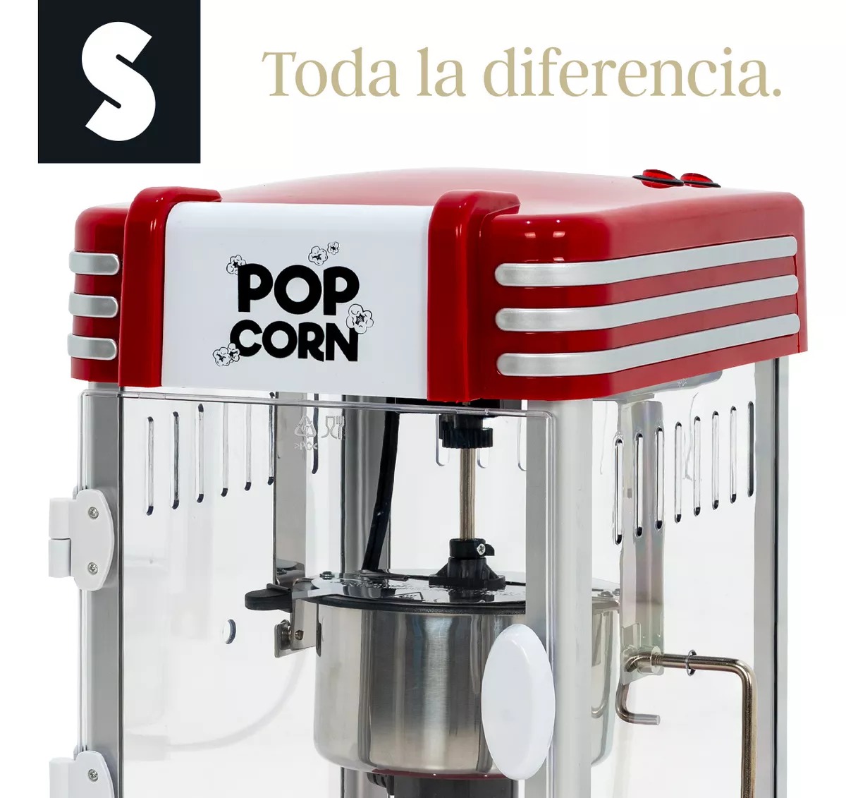 Maquina De Palomitas Eléctrica Palomero 8 Tazas Acero Inox