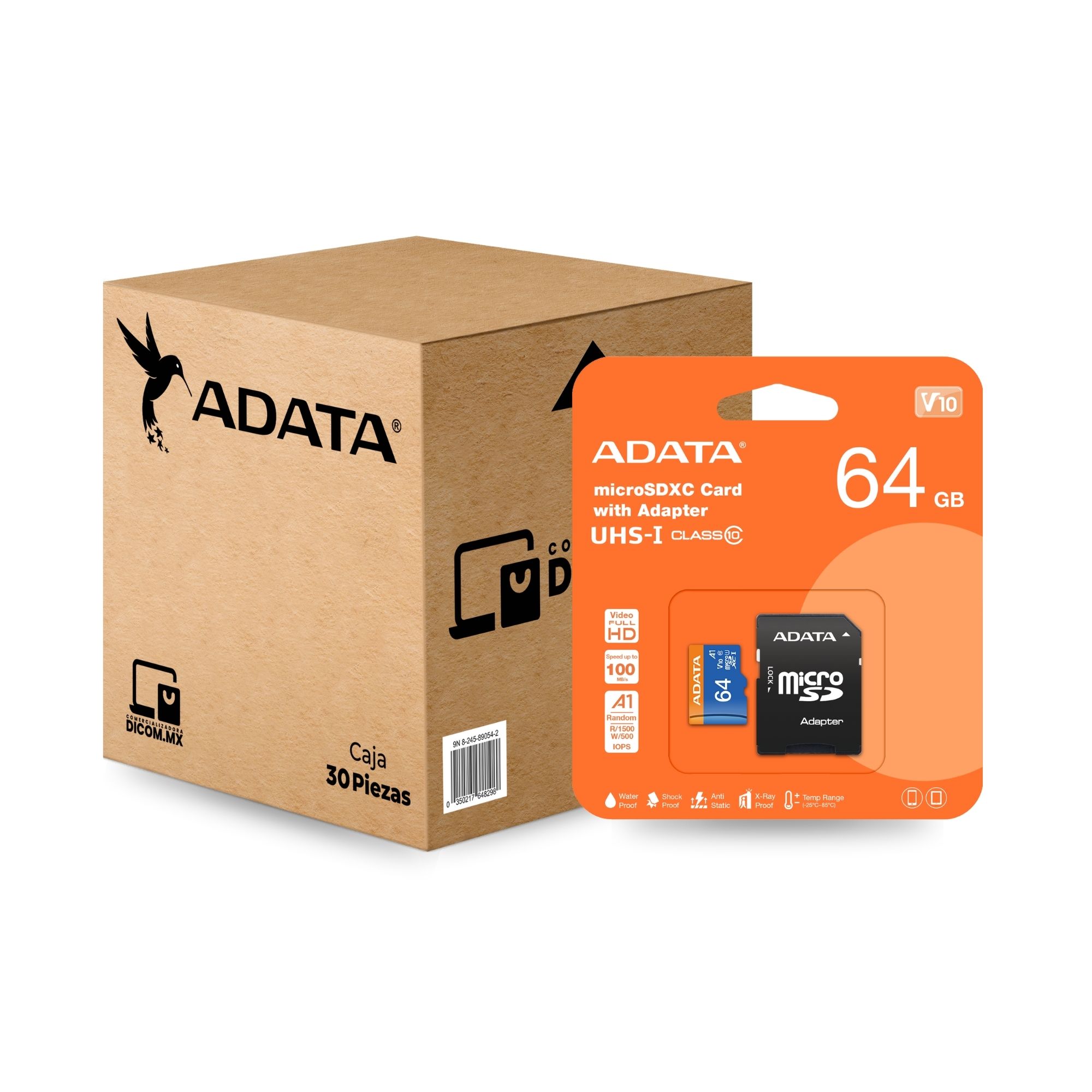 30 Pack - Tarjeta de Memoria microSD de 64 GB Adata Premier A1