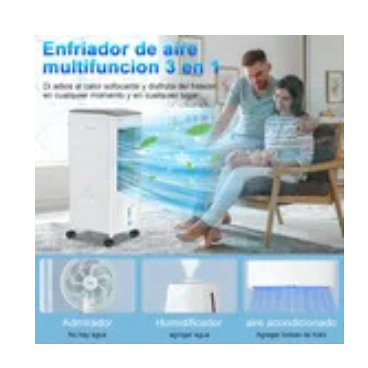 Enfriador De Aire Acondicionado Portátil Ventilador Frio 6l