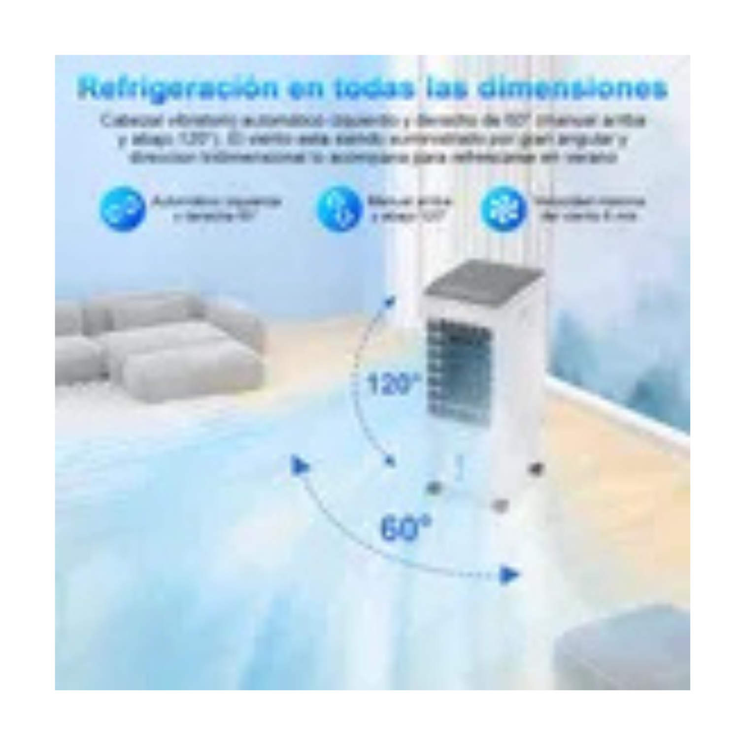 Enfriador De Aire Acondicionado Portátil Ventilador Frio 6l