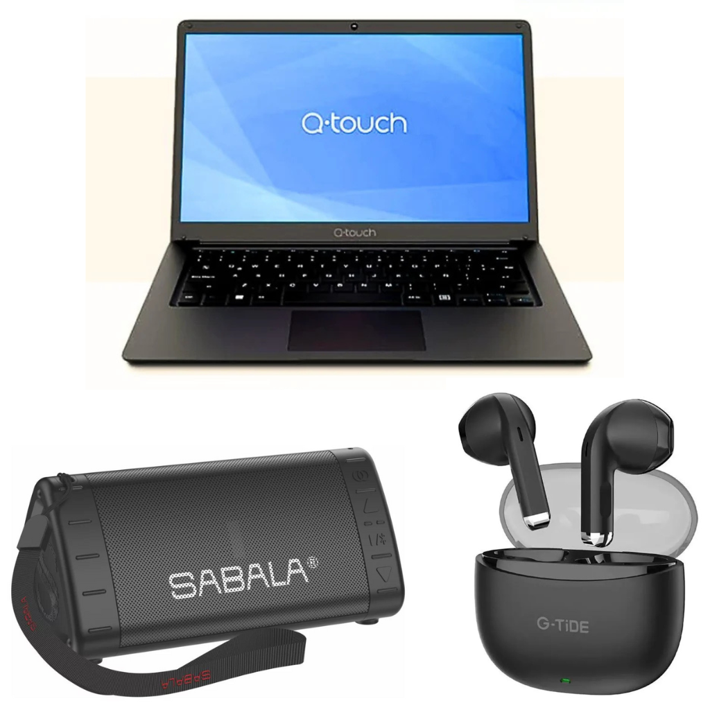 Laptop QTouch 14.1 NQT14-01 + Sabala DR-901 y Audífonos Bluetooth G-Tide L21