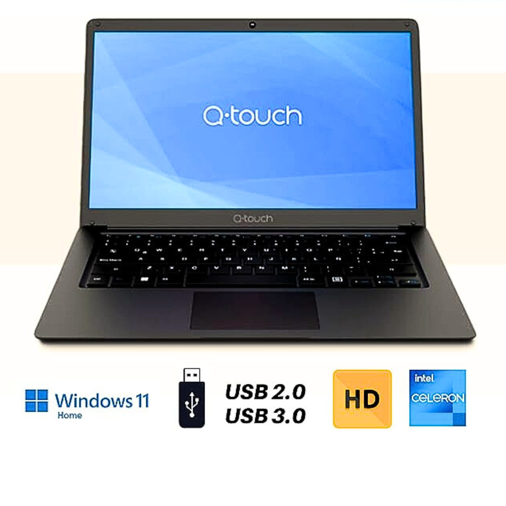 Laptop QTouch 14.1 NQT14-01 + Sabala DR-901 y Audífonos Bluetooth G-Tide L21