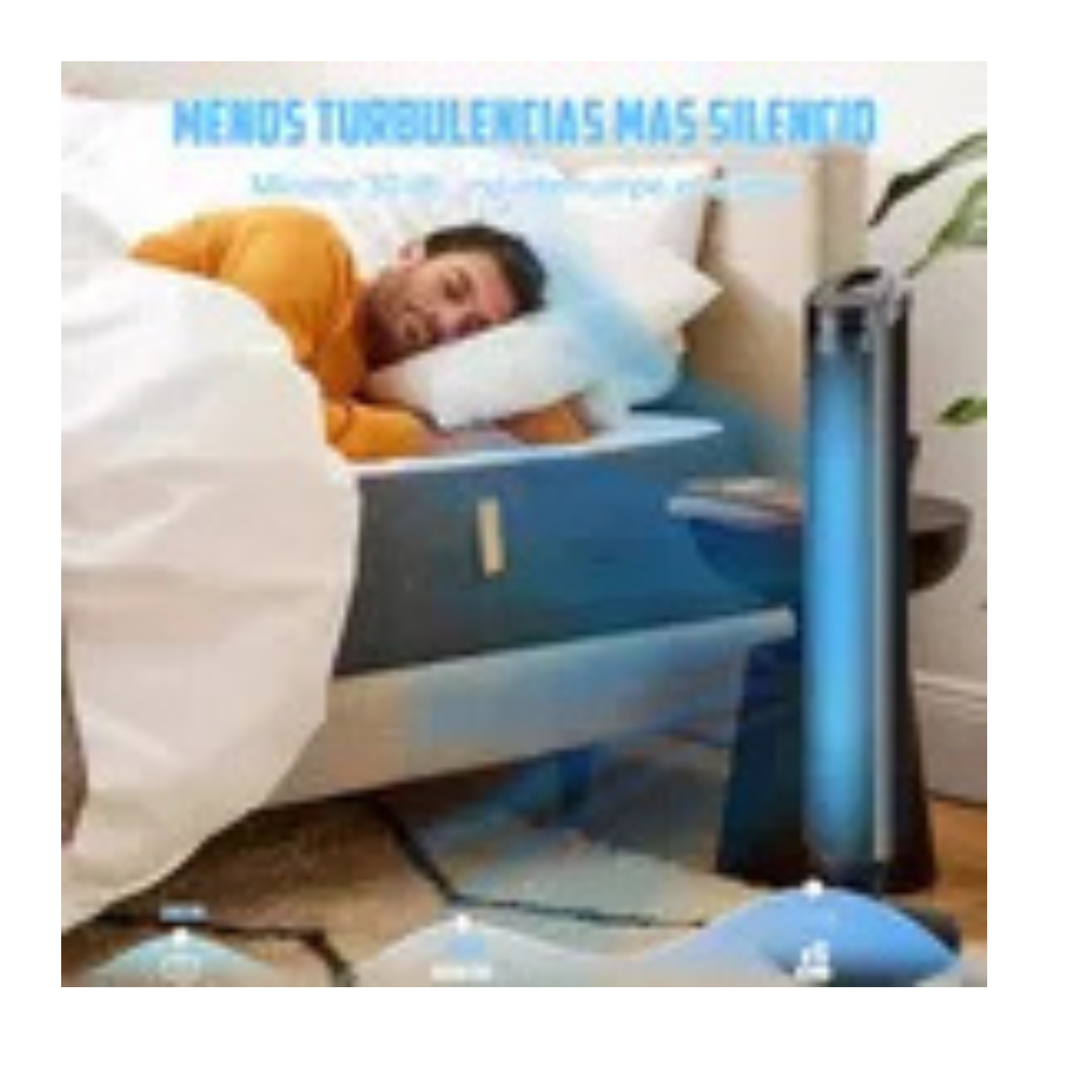 Ventilador De Torre Silencioso Giratorio Con Control Remoto