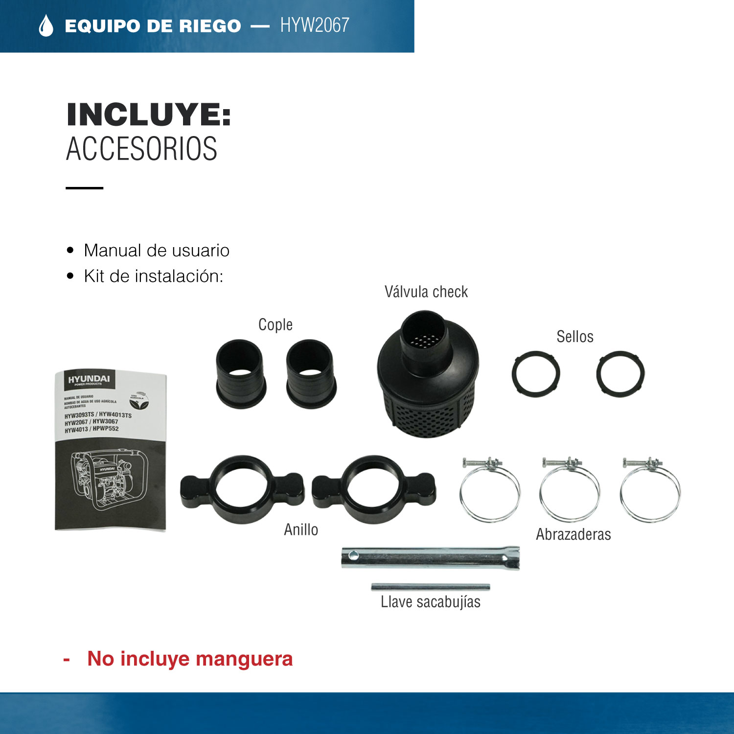 MOTOBOMBA AUTOCEBANTE A GASOLINA PROFESIONAL HYUNDAI 6.7 HP 2X2 4 TIEMPOS - HYW2067