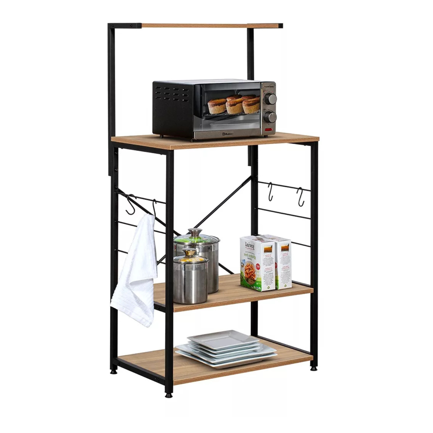 Alacena Mueblana Estante Organizador Cocina Microondas Horno Color Marrón