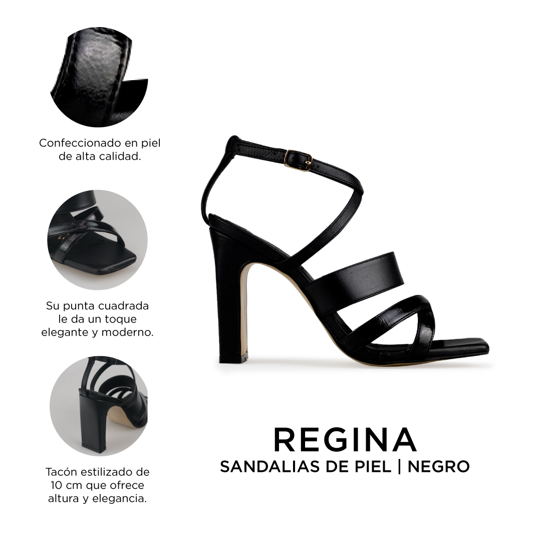 Zapatillas De Tacón Davenia De Piel Sandalia Para Dama Mod. Regina