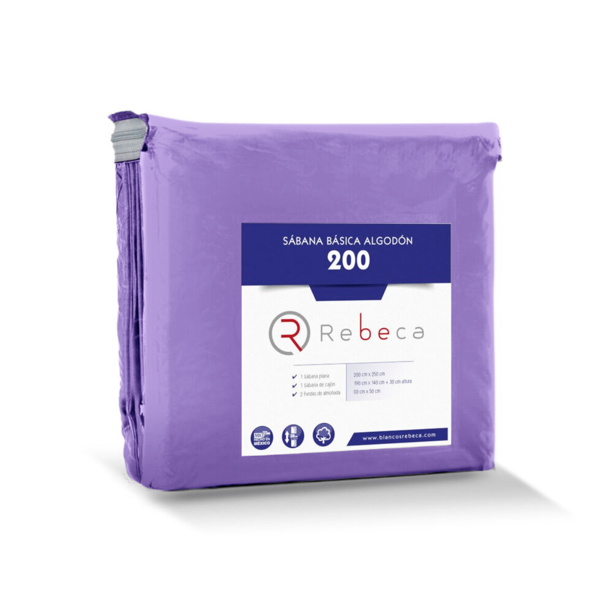 Juego de Sábanas Básica Algodón Percal 200 -Queen Size - Lavanda