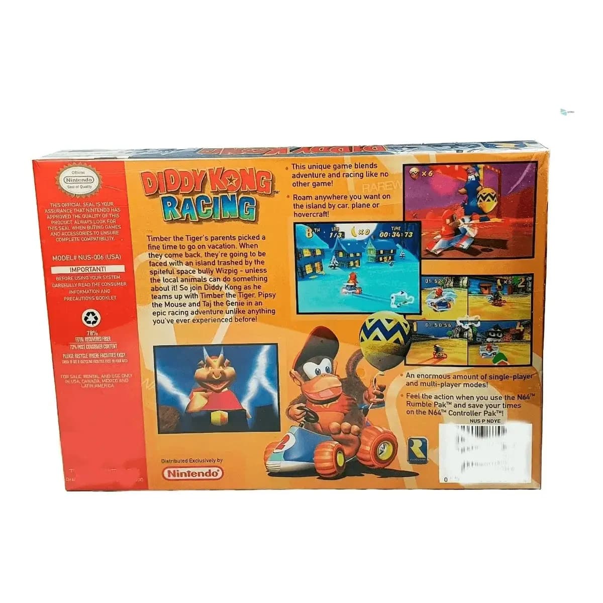 Diddy Kong Racing Físico En Caja Con Manual Nintendo 64