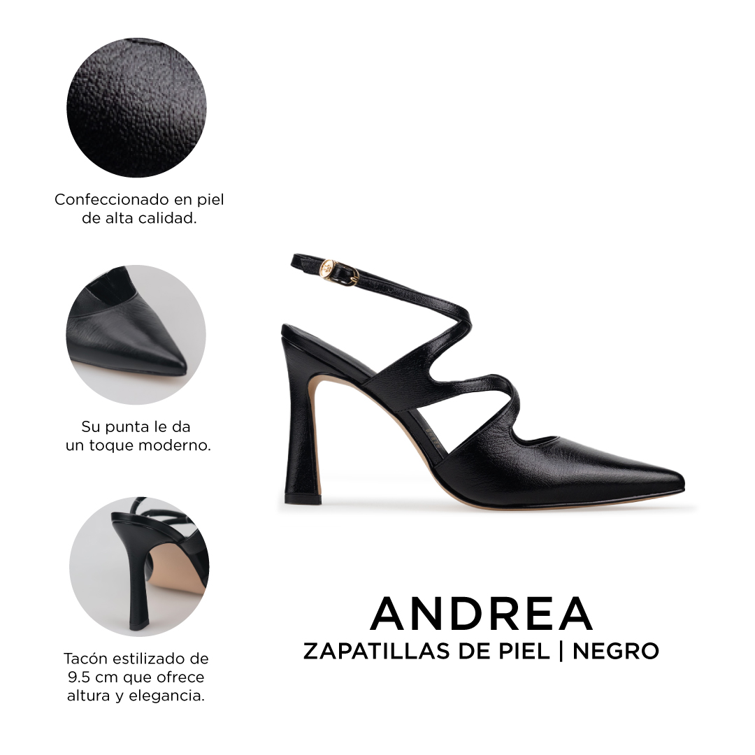 Zapatillas De Tacón Davenia De Piel Sandalia Para Dama Mod. Andrea