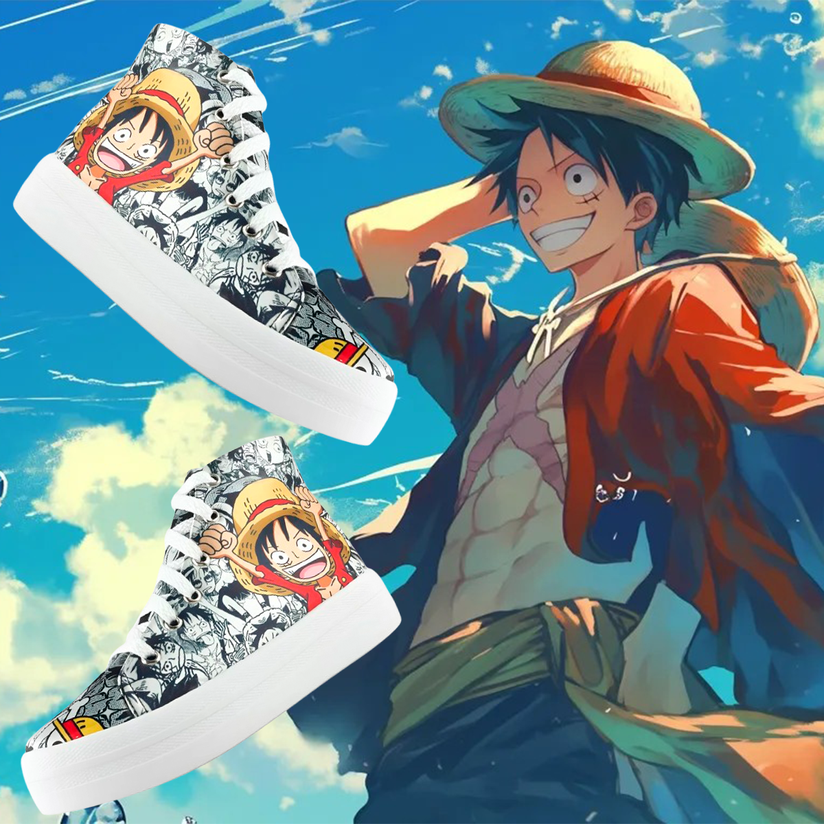 Tenis One Piece Monkey D. Luffy Manga Anime Moda 718-BOP