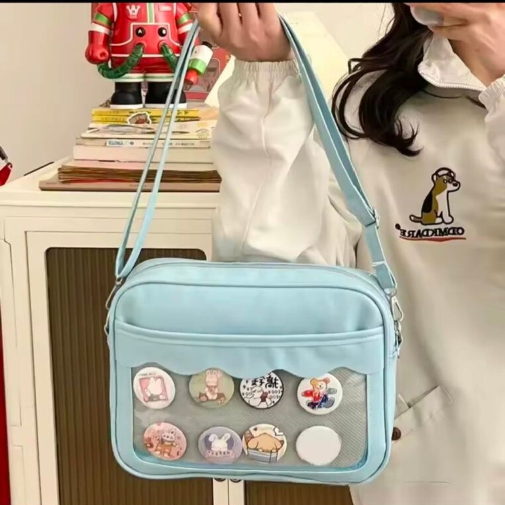 Bolsa Kawaii Dama Ita Bag Transparente Azul