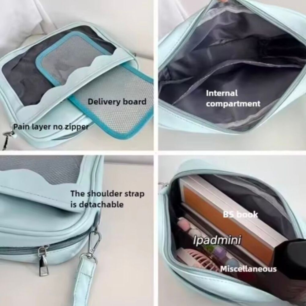 Bolsa Kawaii Dama Ita Bag Transparente Azul