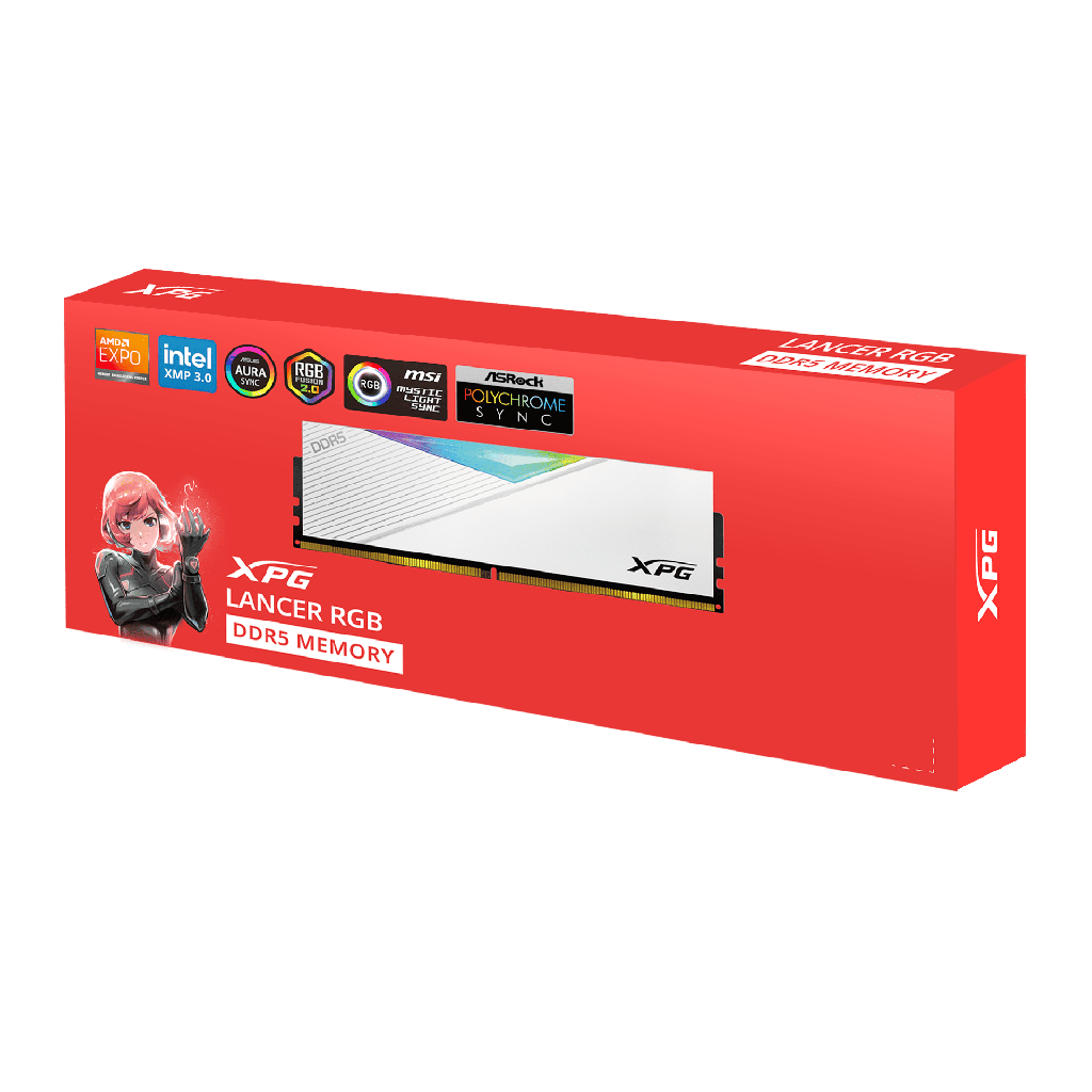 RAM ADATA LANCER DDR5 16GB 7200 BLANCO RGB AX5U7200C3416G-CLARWH