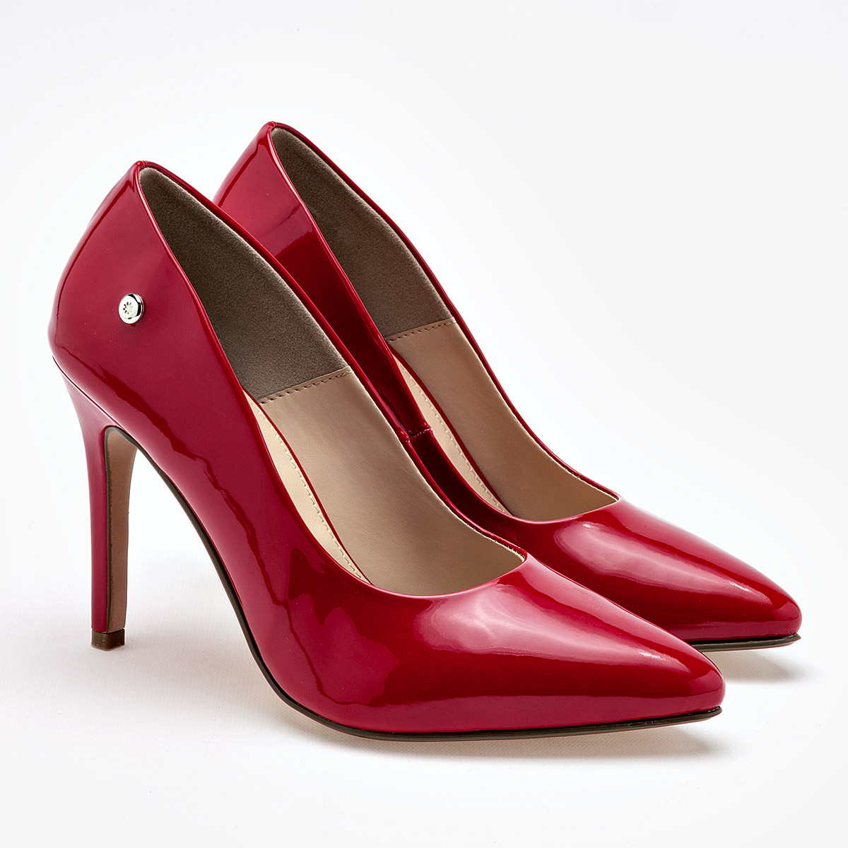 MORAMORA ERIKA ZAPATILLA MUJER CASUAL TACON 10 CM COLOR ROJO CHAROL