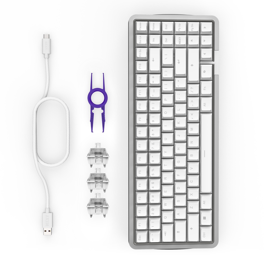 TECLADO NZXT FUNCTION ELITE MINITKL BLANCO SWITCH MAGNETICO RGB 75% KB-101NW-US