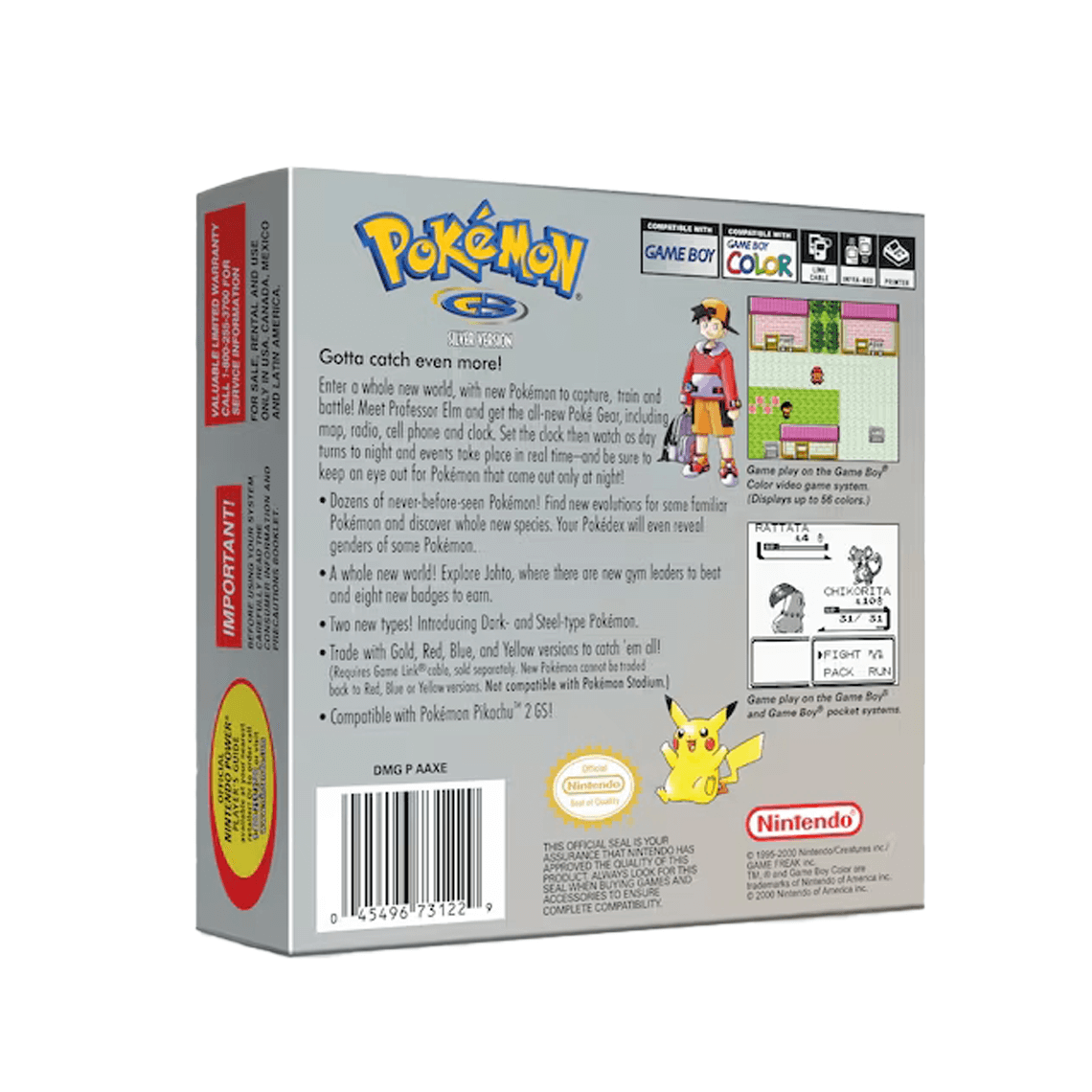 Pokémon Silver Versión Game Boy Nuevo En Caja Con Acrílico