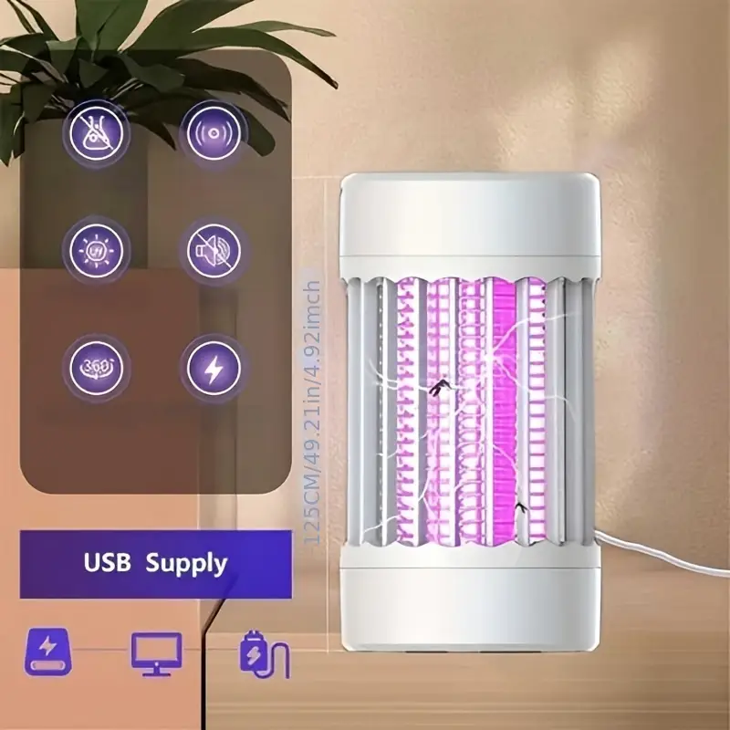 Mata Mosquitos Lámpara UV, Atrapa Zancudos y Moscos, Trampa Eléctrica Ultravioleta