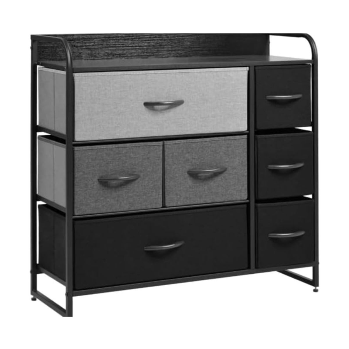 Cajonera de 3 Niveles con 7 Cajones y 1 Repisa Estructura de Acero Negro Bluelander
