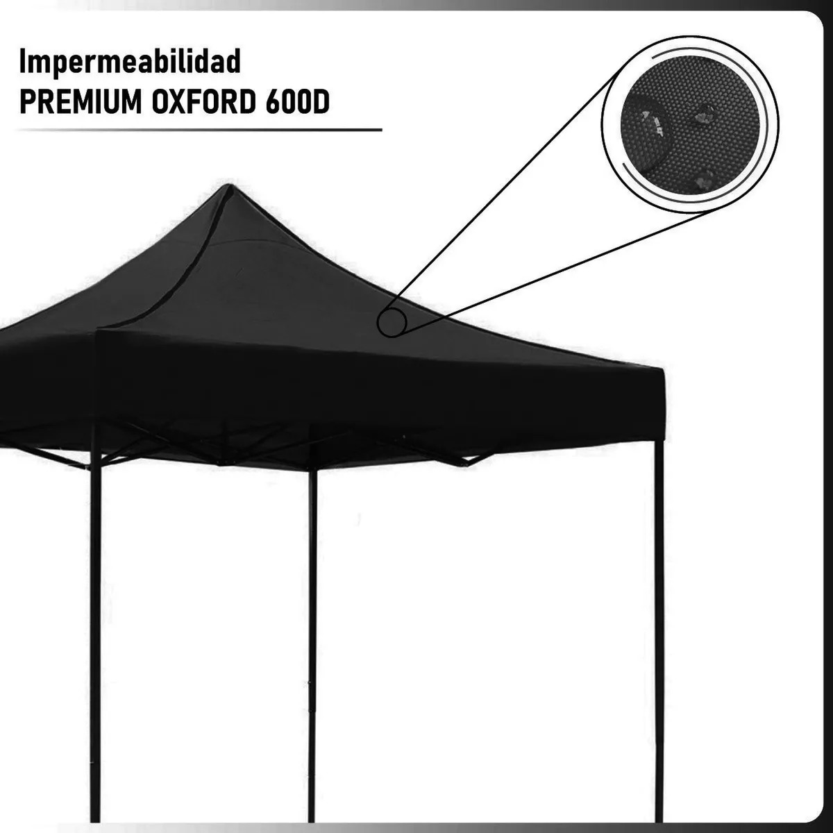 Carpa 3x3 Toldo Plegable Lona Impermeable 600d + Bolsa