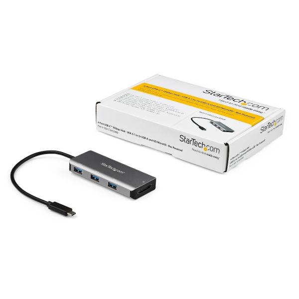 StarTech.com ADAPTADOR HUB USB-C DE 3 PUERT USB-A Y LECTOR DE SD - 10GBPS
