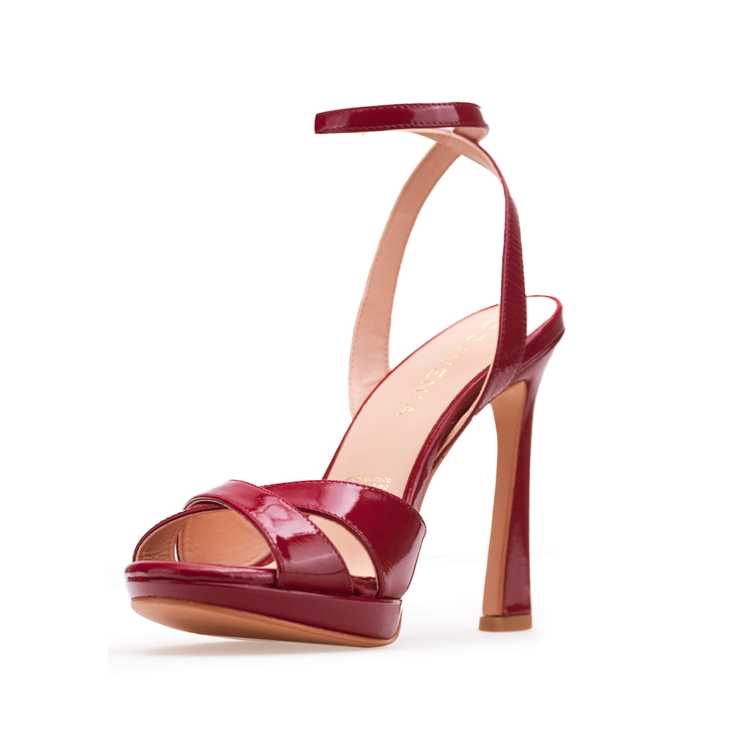 Zapatillas De Tacón Davenia De Piel Sandalia Para Dama Mod. Lily Rojo