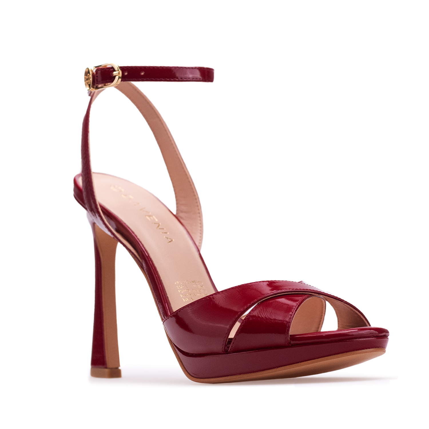 Zapatillas De Tacón Davenia De Piel Sandalia Para Dama Mod. Lily Rojo