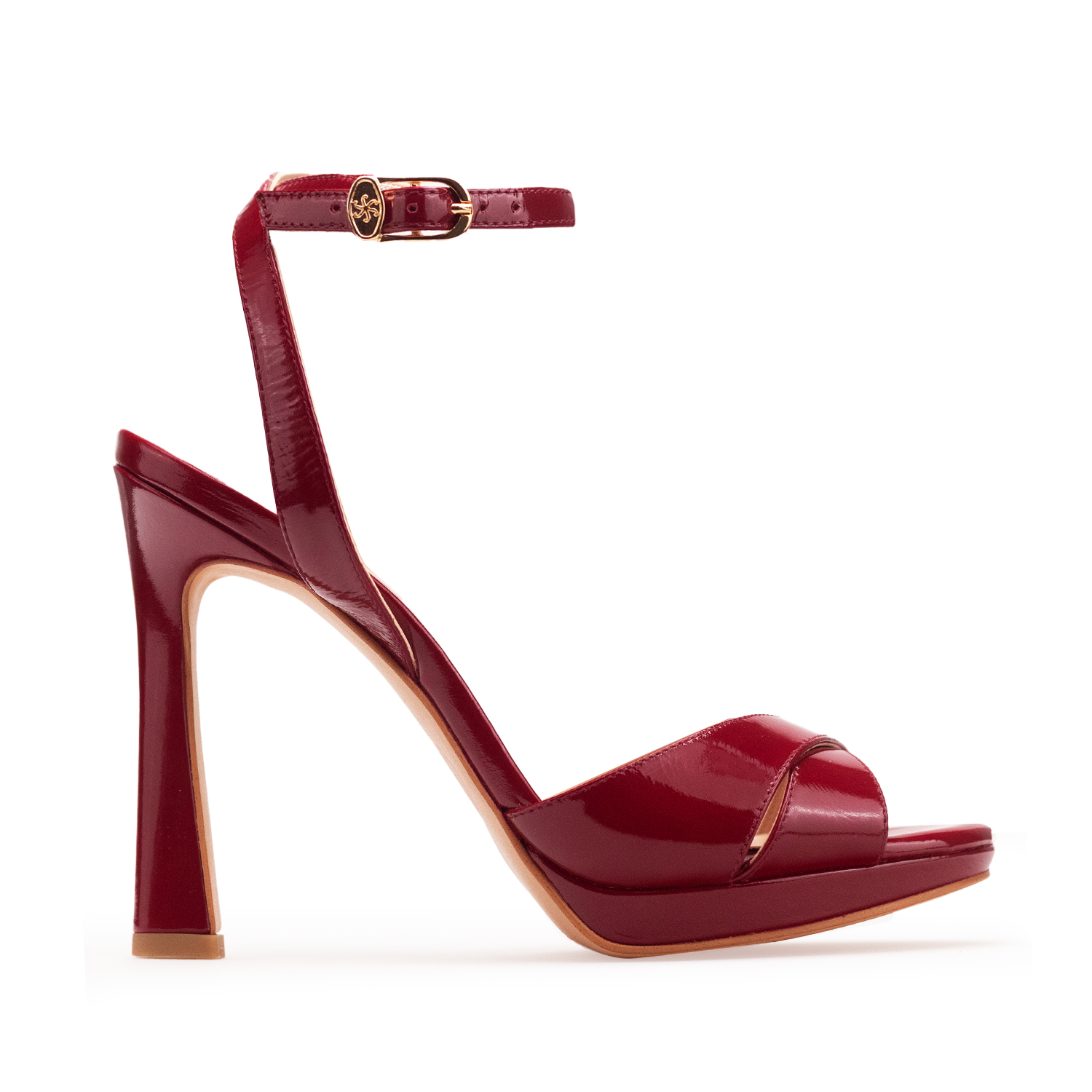 Zapatillas De Tacón Davenia De Piel Sandalia Para Dama Mod. Lily Rojo