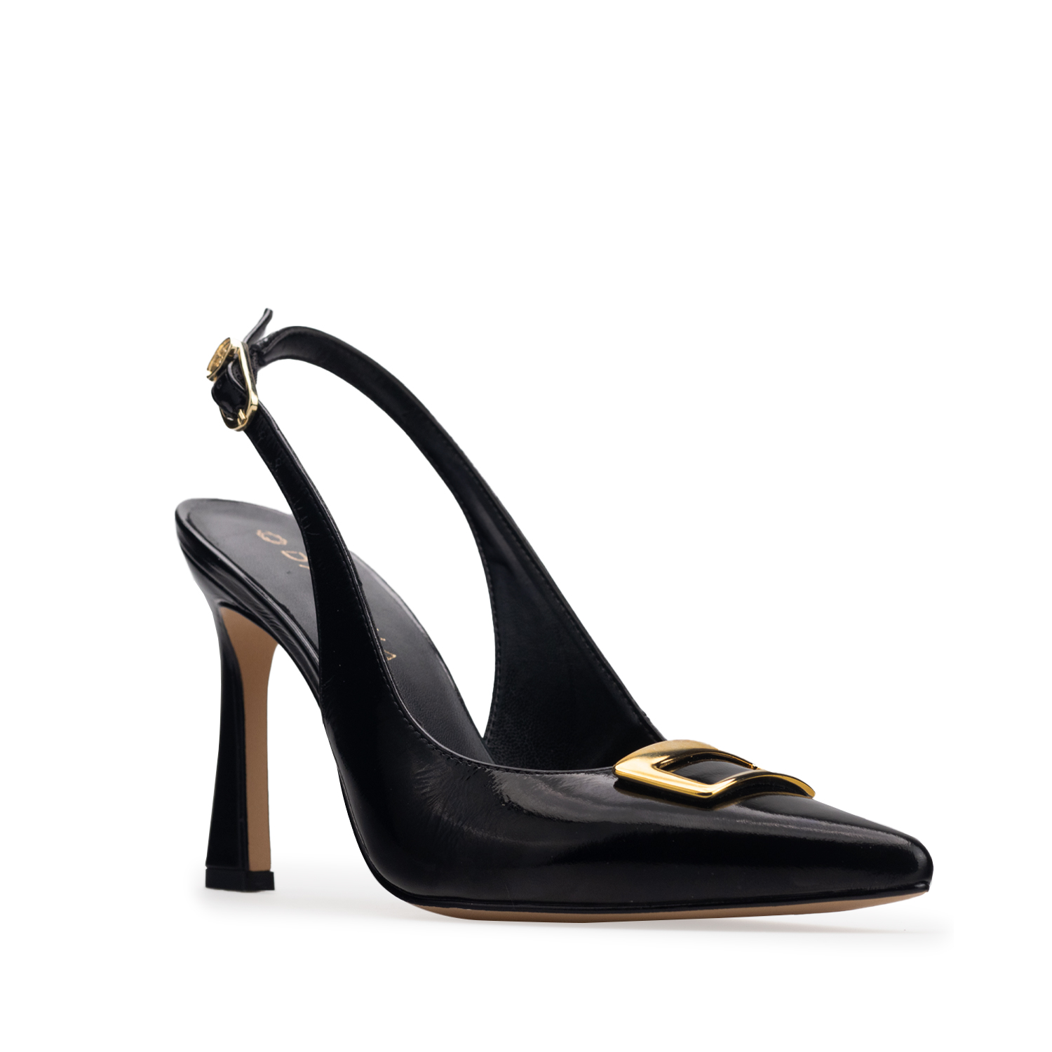 Zapatillas De Tacón Davenia De Piel Sandalia Para Dama Mod. Eva Negro