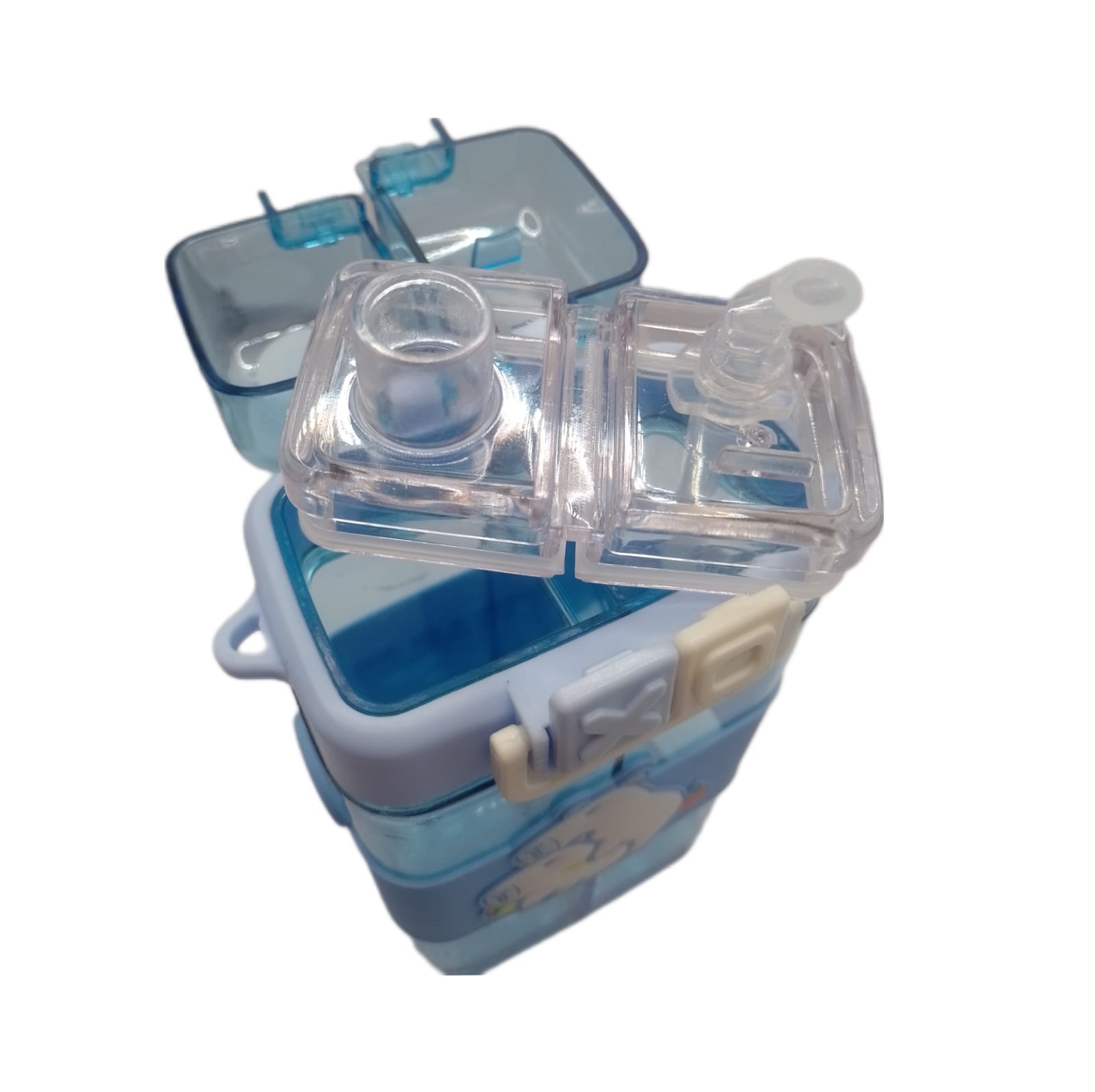 Cantimplora Capibara Doble Compartimiento y Boquilla con asa Color Azul cielo 450 ML