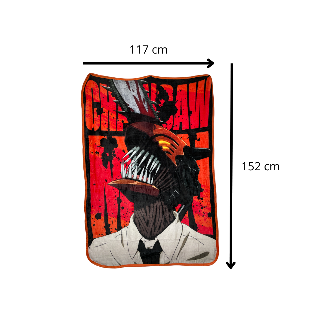 FRAZADA COBIJA CHAINSAW MAN 117 X 152 CM ANIME 