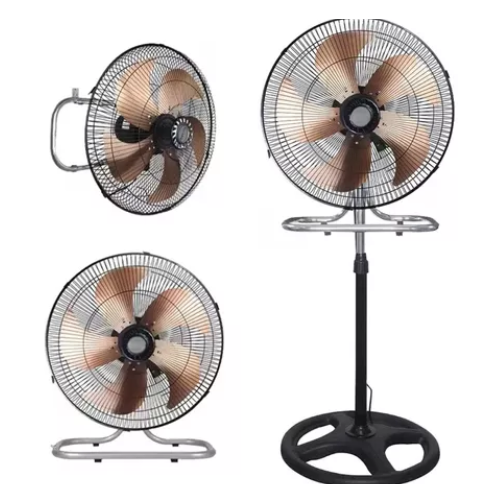 Ventilador 18 Pulgadas 3 en 1 Pedestal 5 Aspas Piso Pared