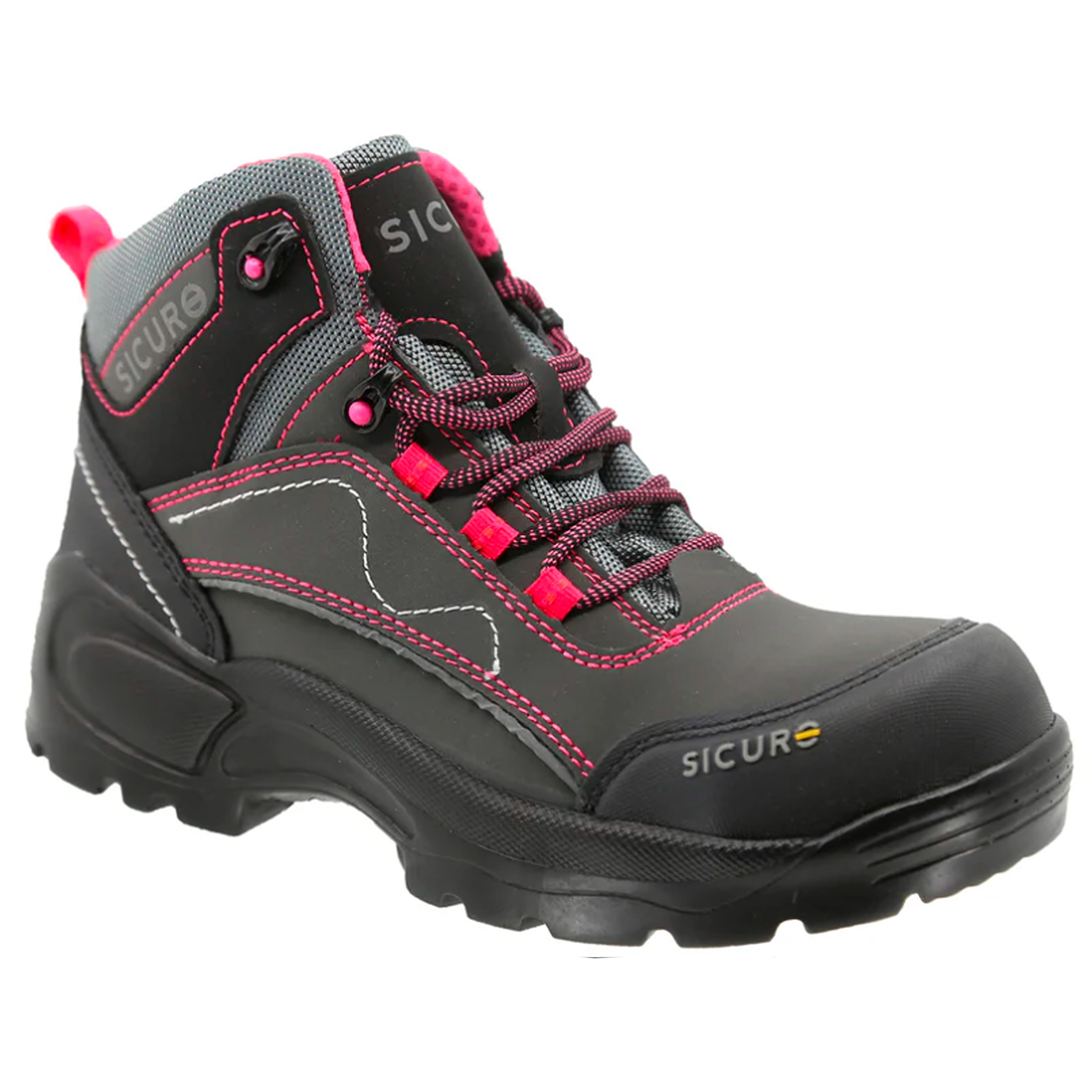 Bota Industrial Dieléctrica Para Mujer Sicuro Si50 Gris Rosa Casquillo Poliamida