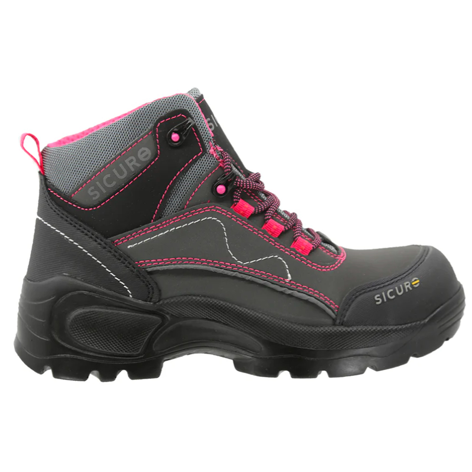 Bota Industrial Dieléctrica Para Mujer Sicuro Si50 Gris Rosa Casquillo Poliamida