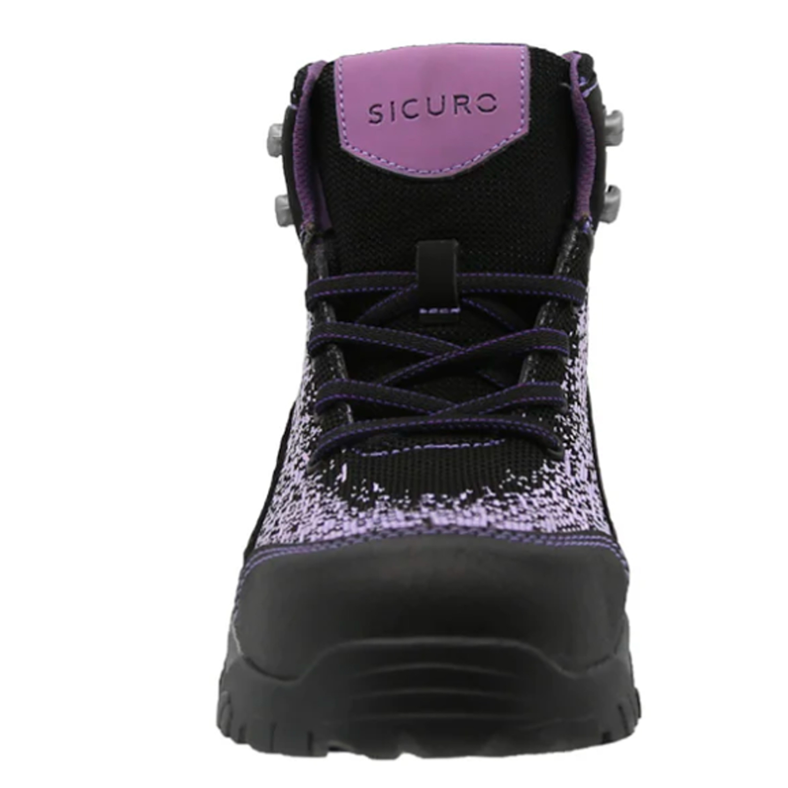 Botas De Seguridad Para Dama Sicuro Forte Sf78 Negro Lila Casco Policarbonato